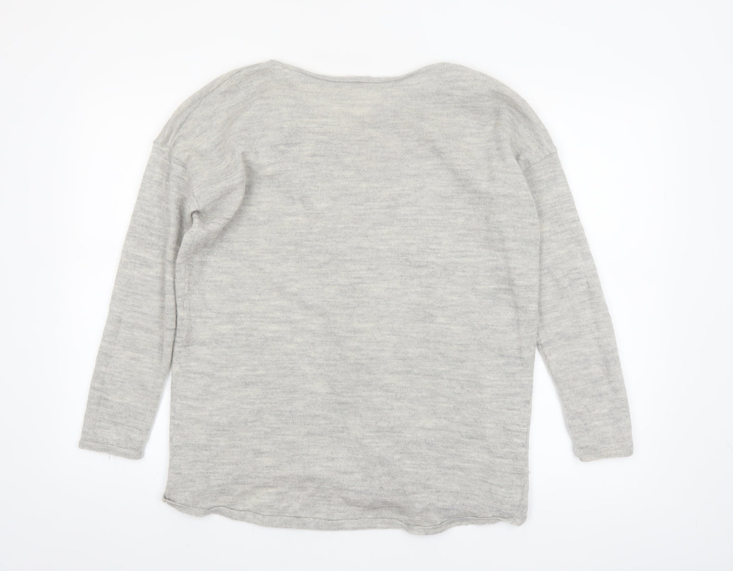 Poetry Women Grey Alpaca Silk Long Sleeve Cardigan UK 12