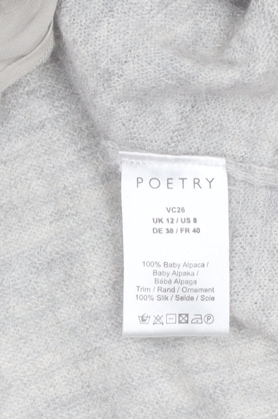 Poetry Women Grey Alpaca Silk Long Sleeve Cardigan UK 12