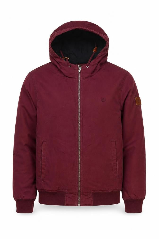 Element Men’s Red Hooded Bomber Jacket M Wind Resistant Lined