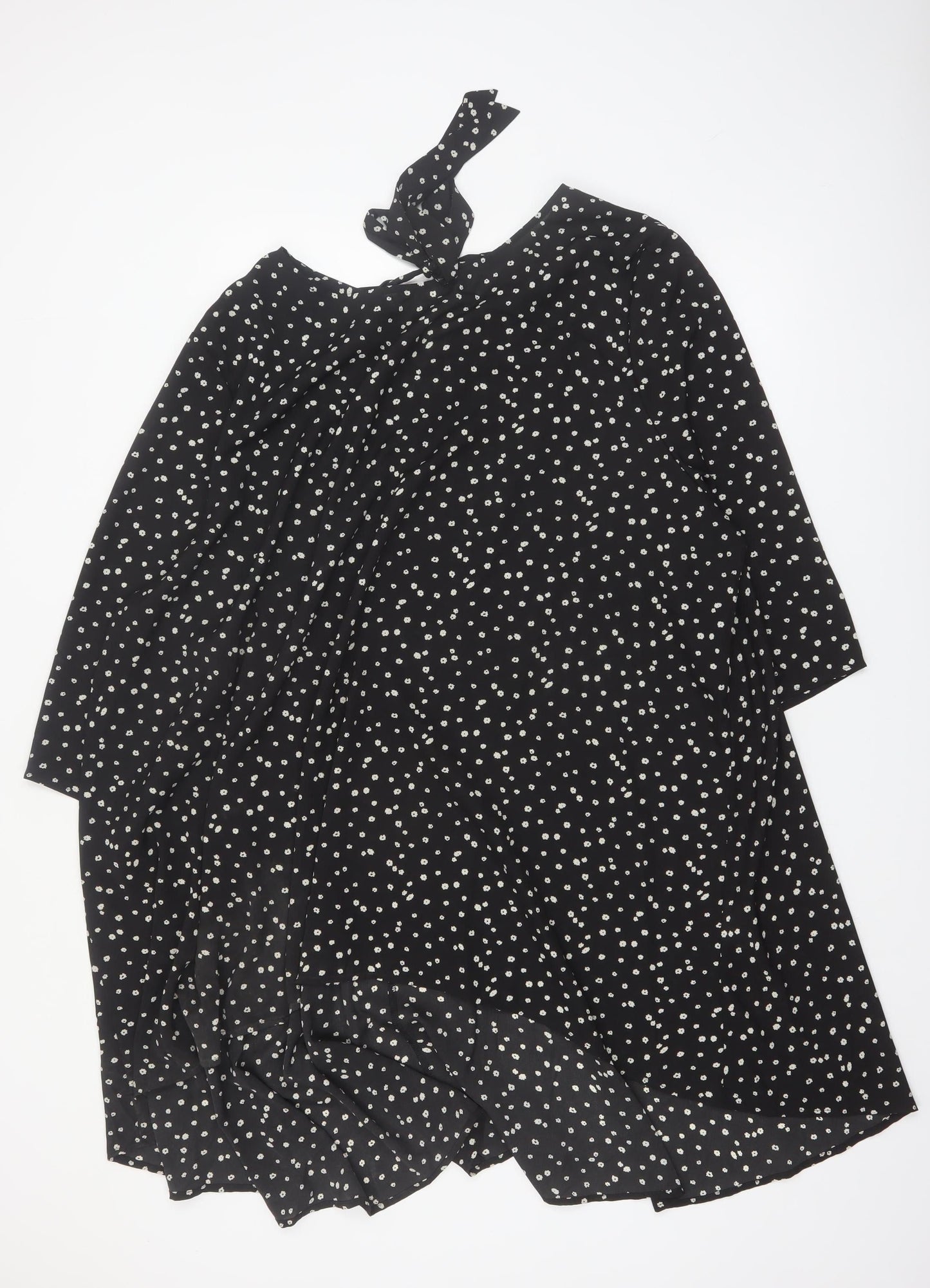 Blue Vanilla Women Black Polka Dot Tunic Blouse Size 28