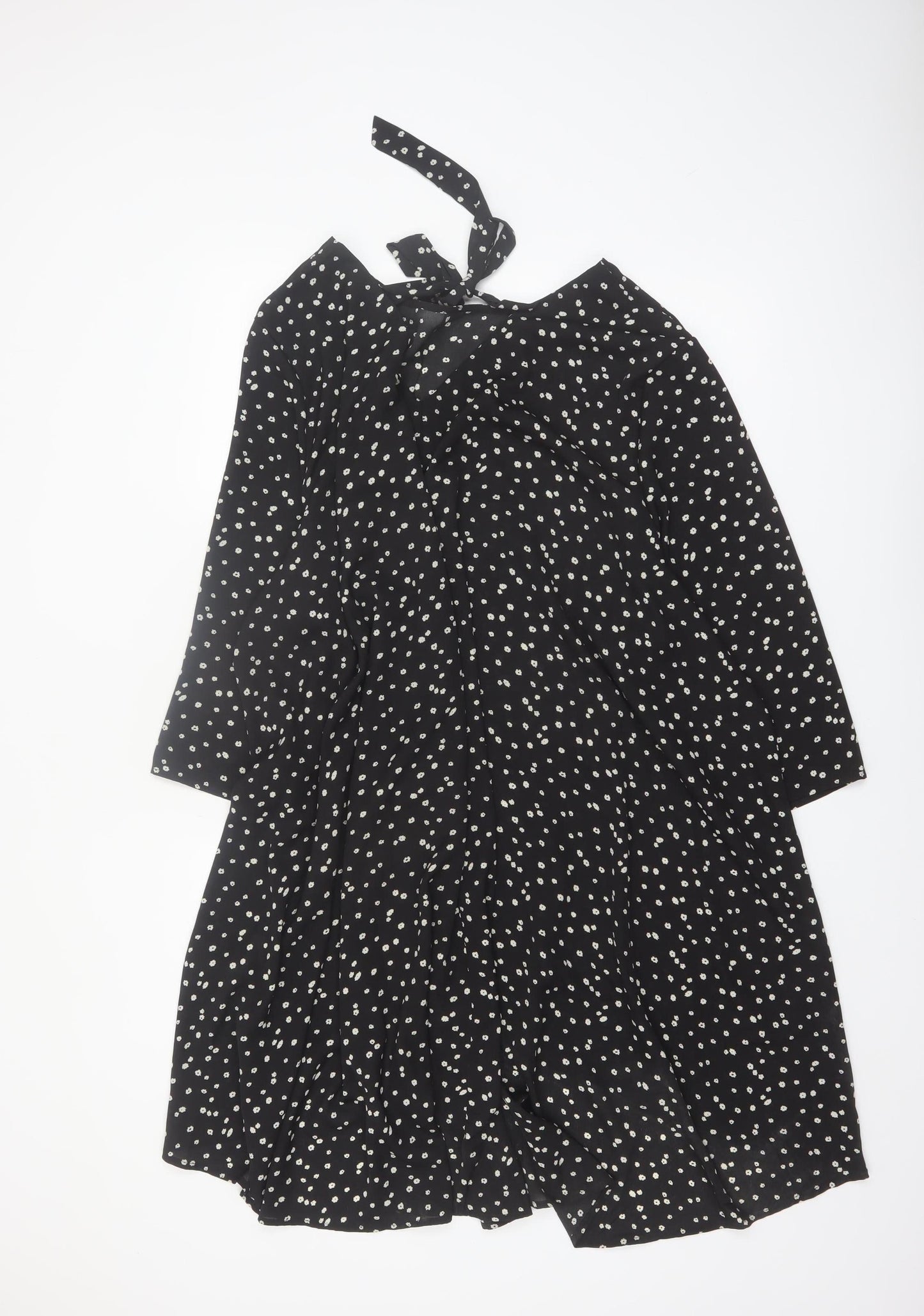 Blue Vanilla Women Black Polka Dot Tunic Blouse Size 28
