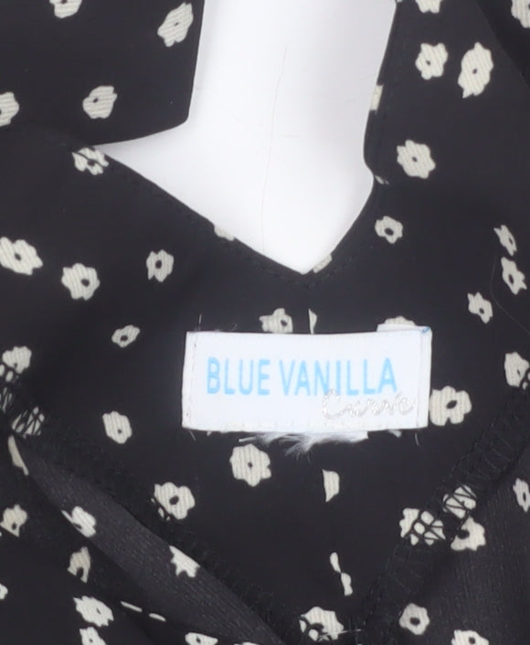 Blue Vanilla Women Black Polka Dot Tunic Blouse Size 28