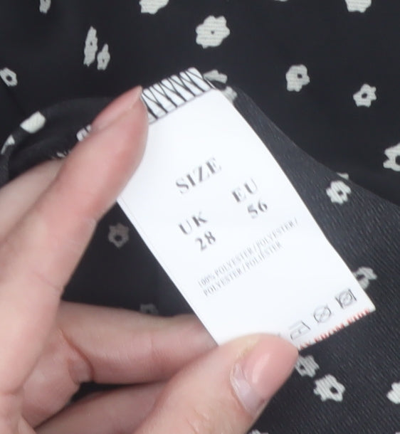 Blue Vanilla Women Black Polka Dot Tunic Blouse Size 28