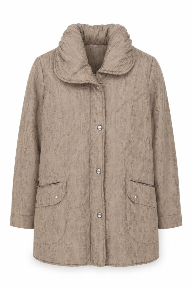Rever Mile Womens Beige Animal Print Mid-Length Coat Size 16