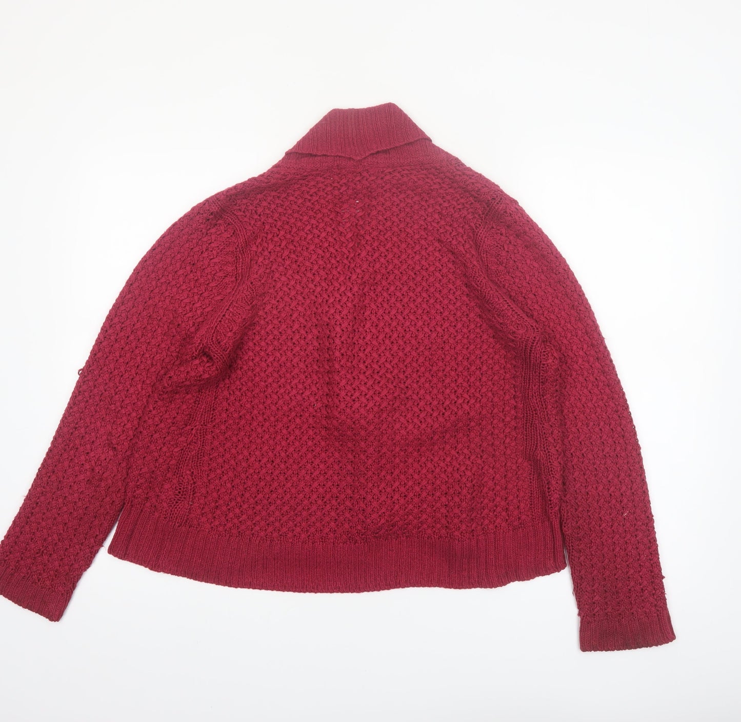 Debenhams Women Red Size 12 Chunky Knit Open Cardigan