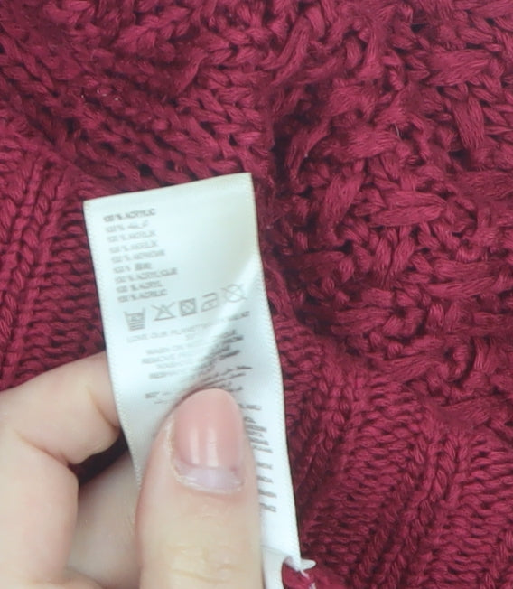 Debenhams Women Red Size 12 Chunky Knit Open Cardigan