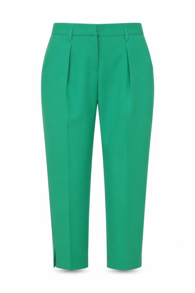 Claudie Pierlot Women Green Cropped Tapered Trousers Size 10