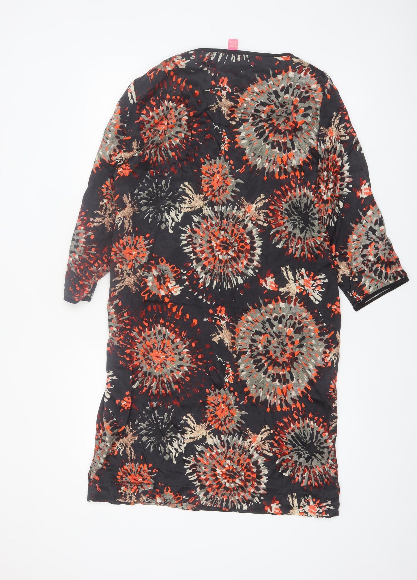 Kyra & Ko Women's Multicoloured Shift Dress Size 12 3/4 Sleeve