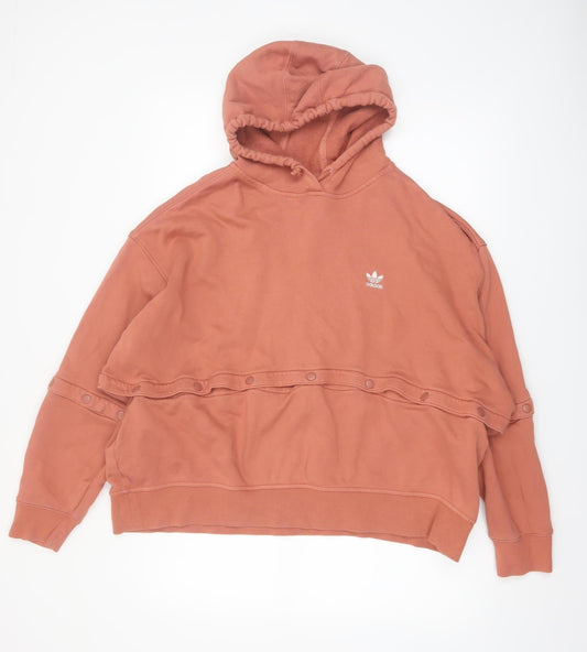 Adidas Women’s Rust Hooded Pullover Sweatshirt Size 1X Cotton Casual