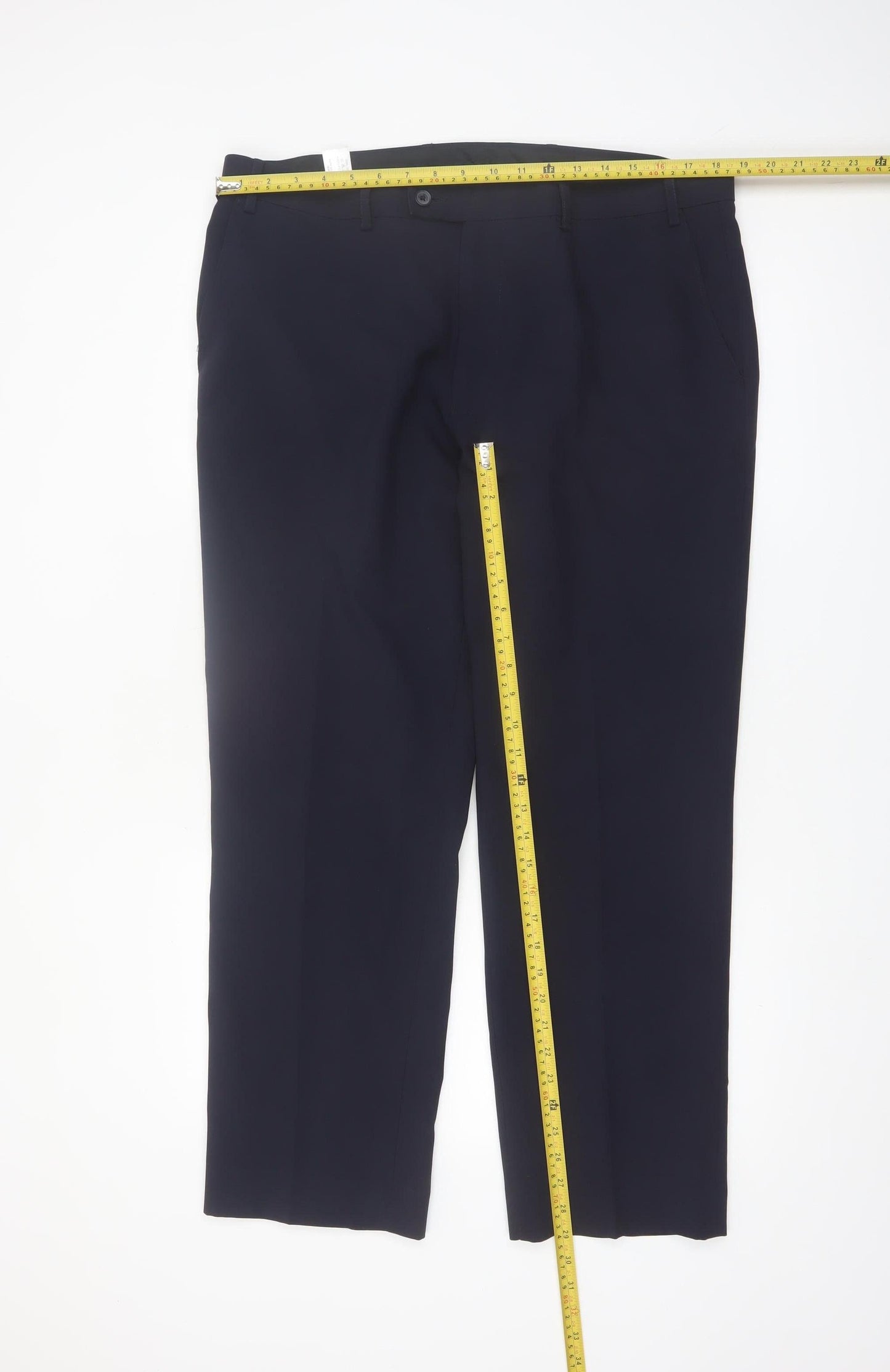 Henri Ross Men's Black Dress Pants 38W 29L Regular Fit Formal Trousers