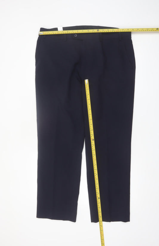 Henri Ross Men's Black Dress Pants 38W 29L Regular Fit Formal Trousers