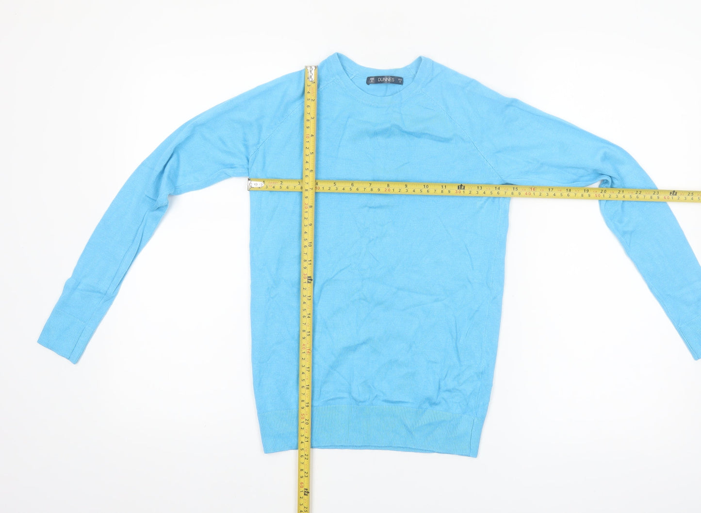 Dunnes Women Blue Crew Neck Long Sleeve Pullover Jumper Size S