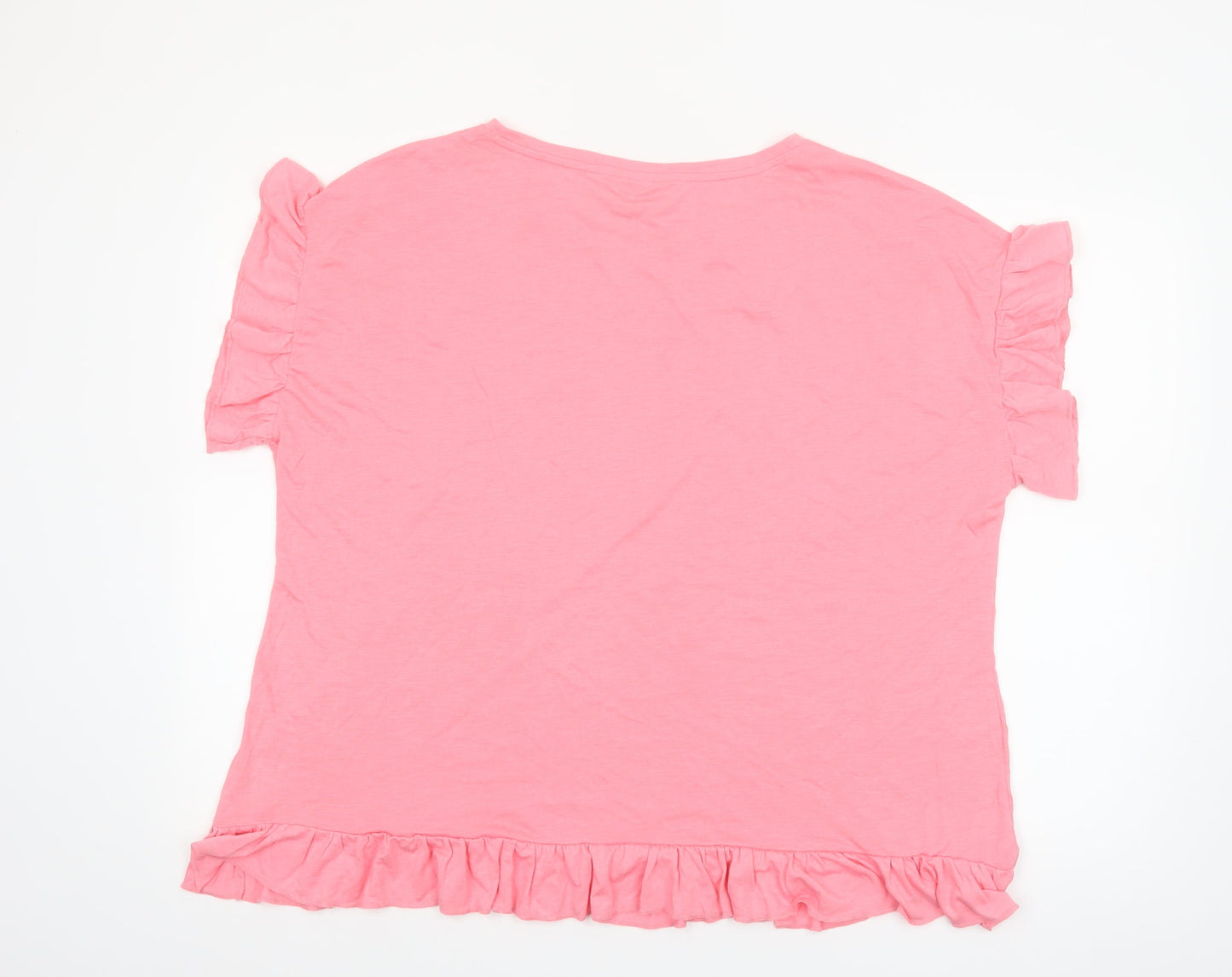Marks and Spencer Women Pink Ruffle Jersey Nightshirt UK 22
