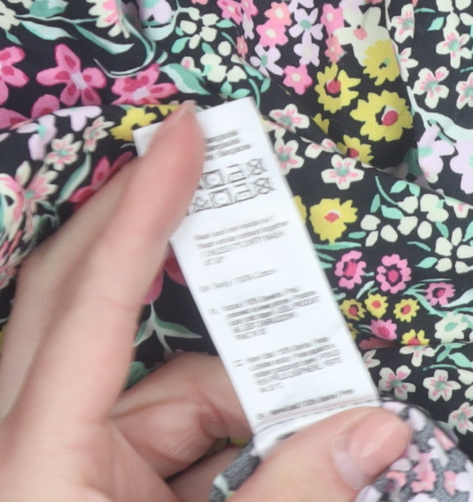 F&F Women's Multicoloured Floral A-Line V-Neck Dress Size 14