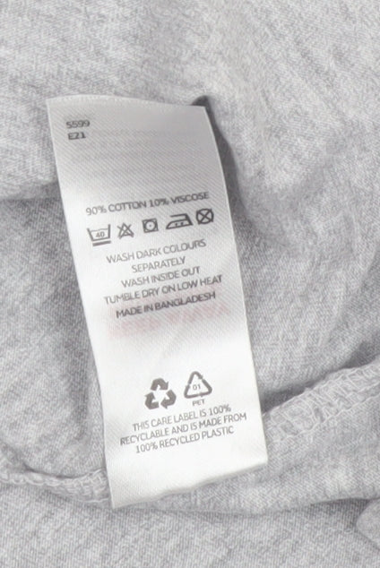 Very Man Grey 2XL Cotton Crew Neck Men's T-Shirt