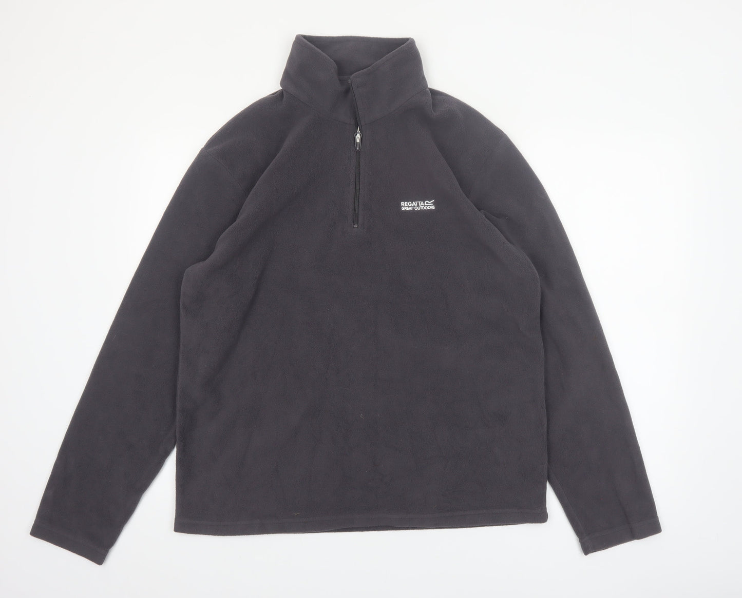 Regatta Mens Grey Fleece 1/4 Zip Pullover Sweatshirt L Outdoor