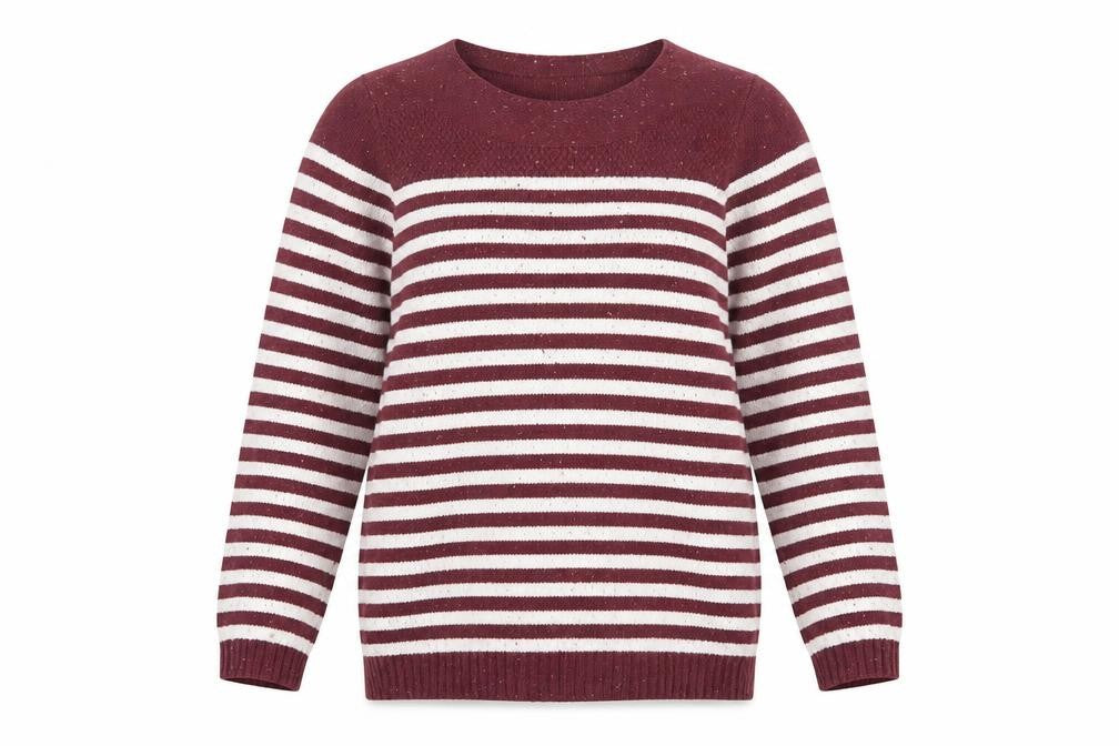 FatFace Womens Red Striped Cotton Acrylic Pullover Jumper Size 12