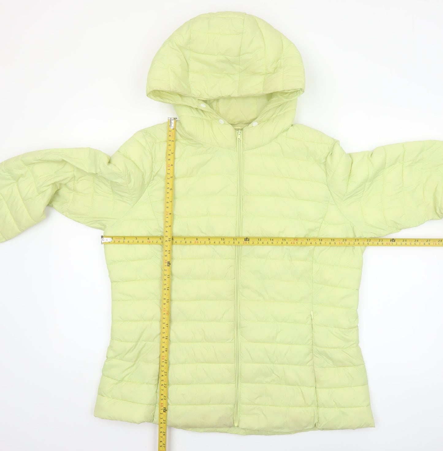 Dunnes Stores Women's Yellow Hooded Puffer Jacket Size 16