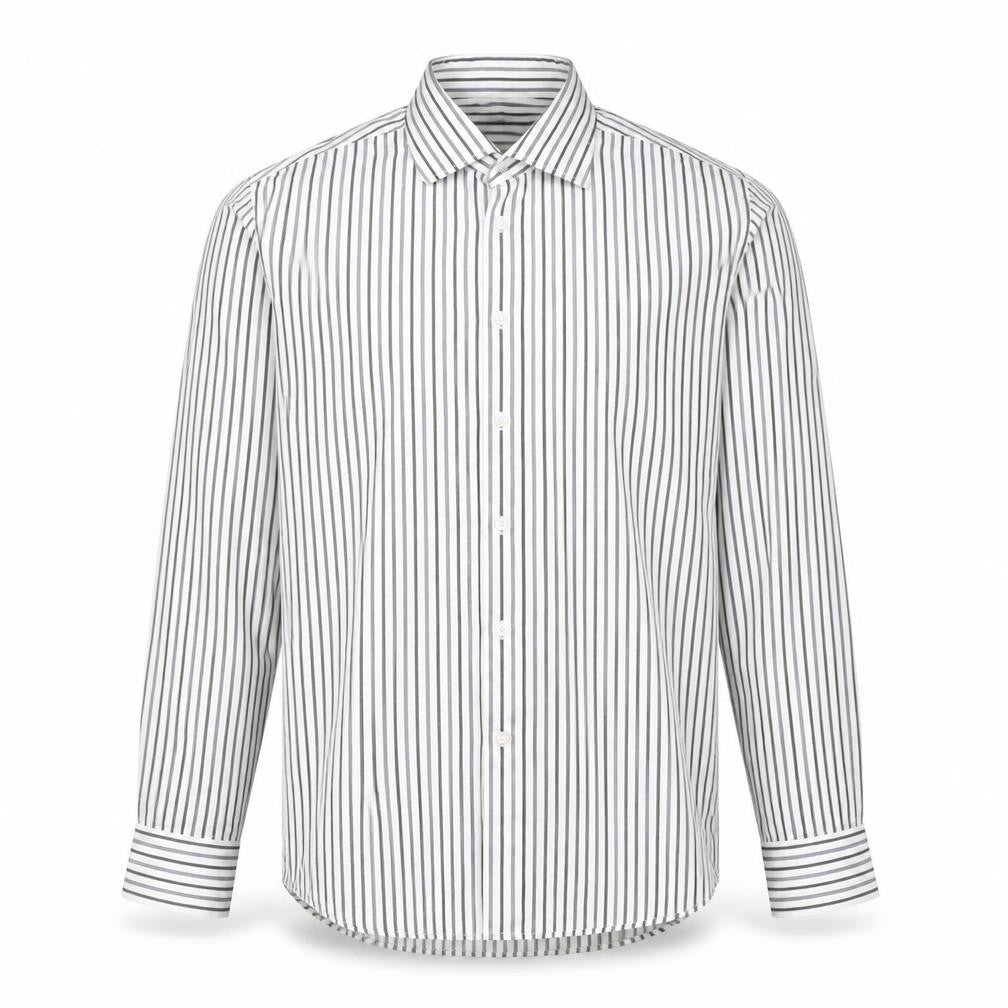 Jack & Jones Men’s White Striped Regular Fit Long Sleeve Cotton Shirt XL