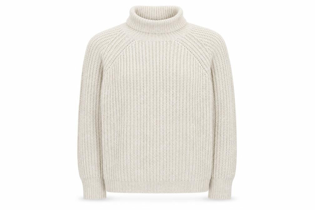 Pull & Bear Men's Beige Roll Neck Chunky Knit Jumper Size M