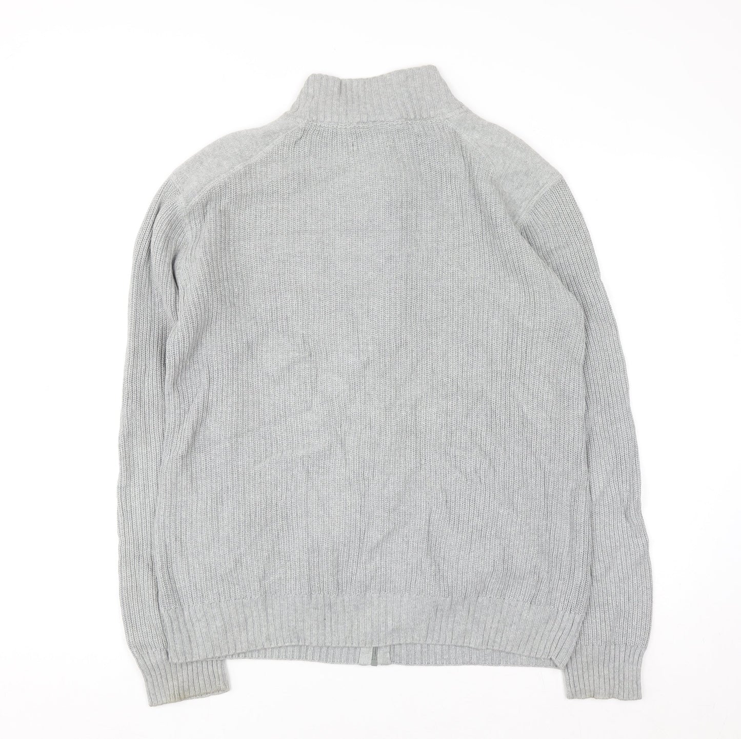 Cedar Wood State Men’s Grey Full Zip Cotton Jumper M