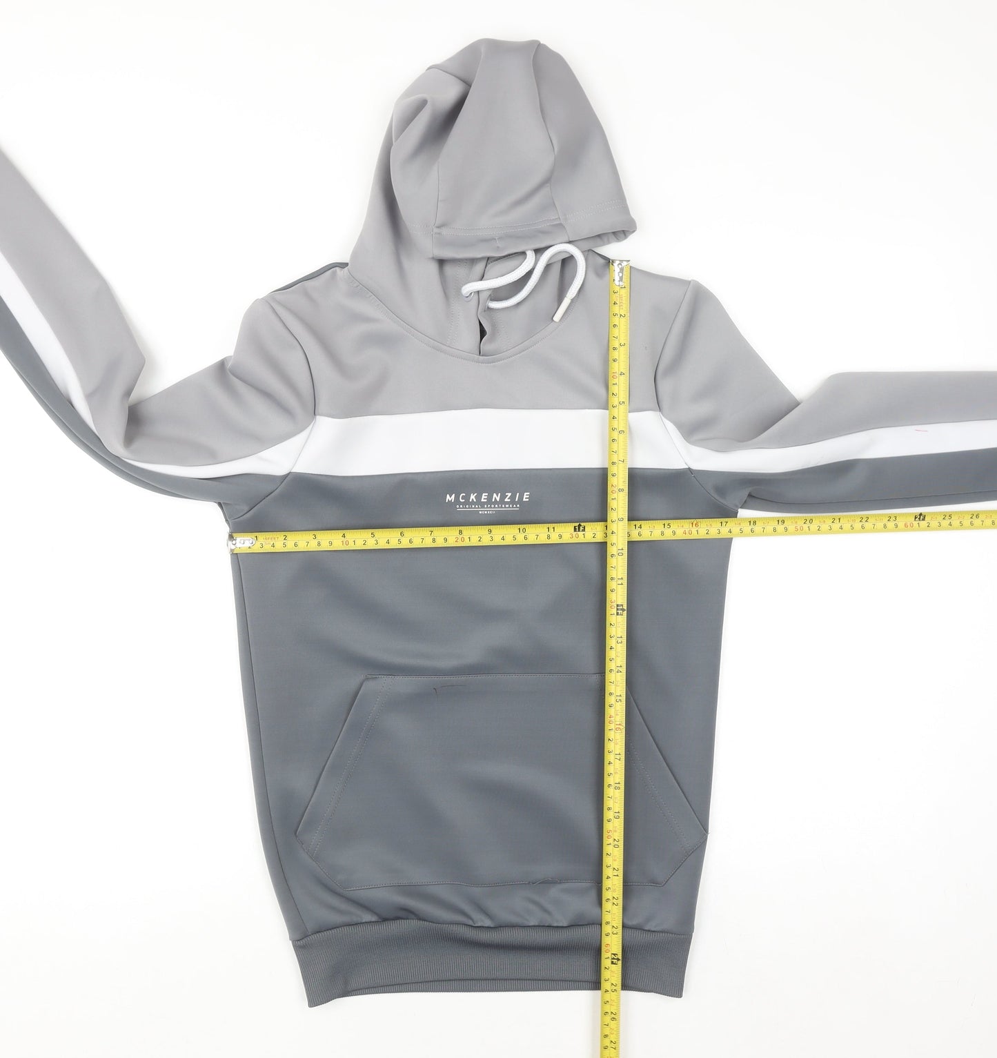 McKenzie Mens Grey Pullover Hoodie Size M Regular Fit