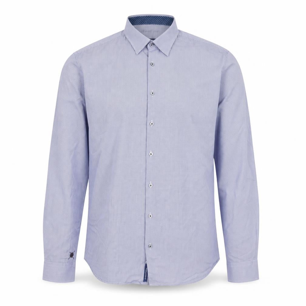 Jacques Britt Men Blue Slim Fit Long Sleeve Button-Up Shirt L 16in
