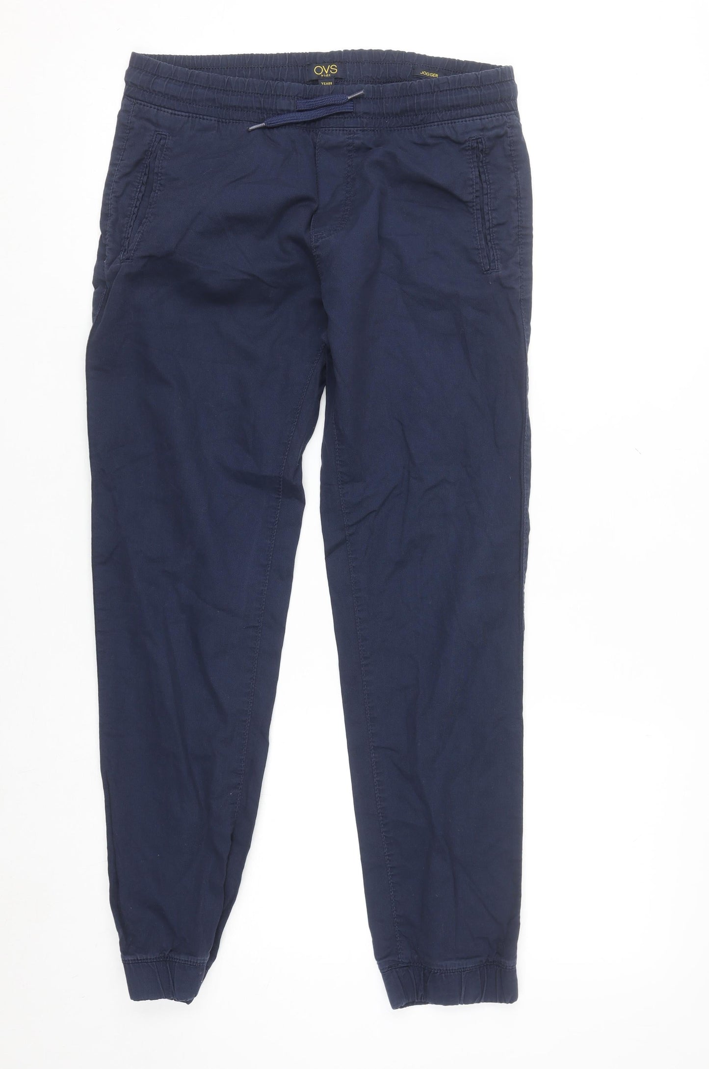 OVS Boys Blue Cotton Jogger Trousers 11-12 Years Elastic Waist Casual