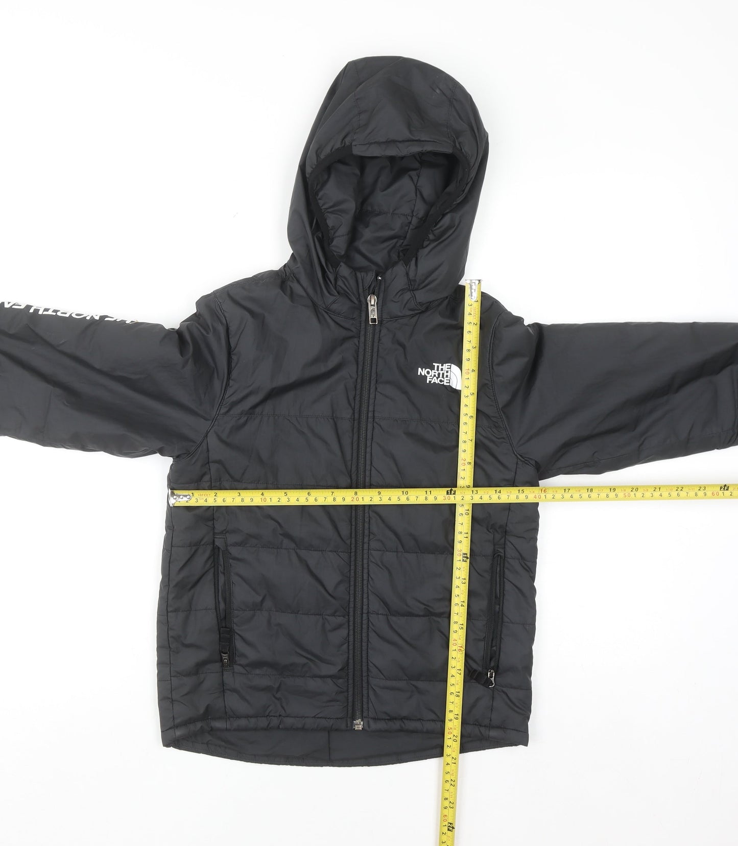 The North Face Boys Black Hooded Puffer Jacket Size 10 Years