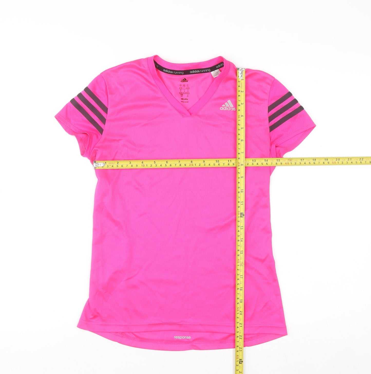 Adidas Women's Pink Climalite Running V-Neck T-Shirt Size S