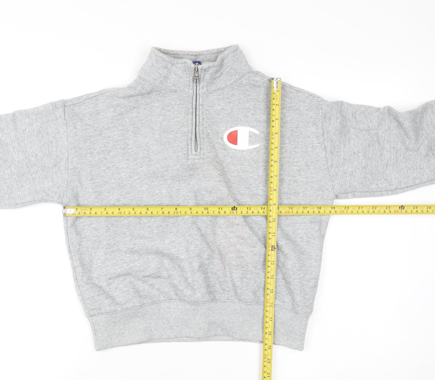 Champion Women's Grey 1/4 Zip Pullover Sweatshirt Small