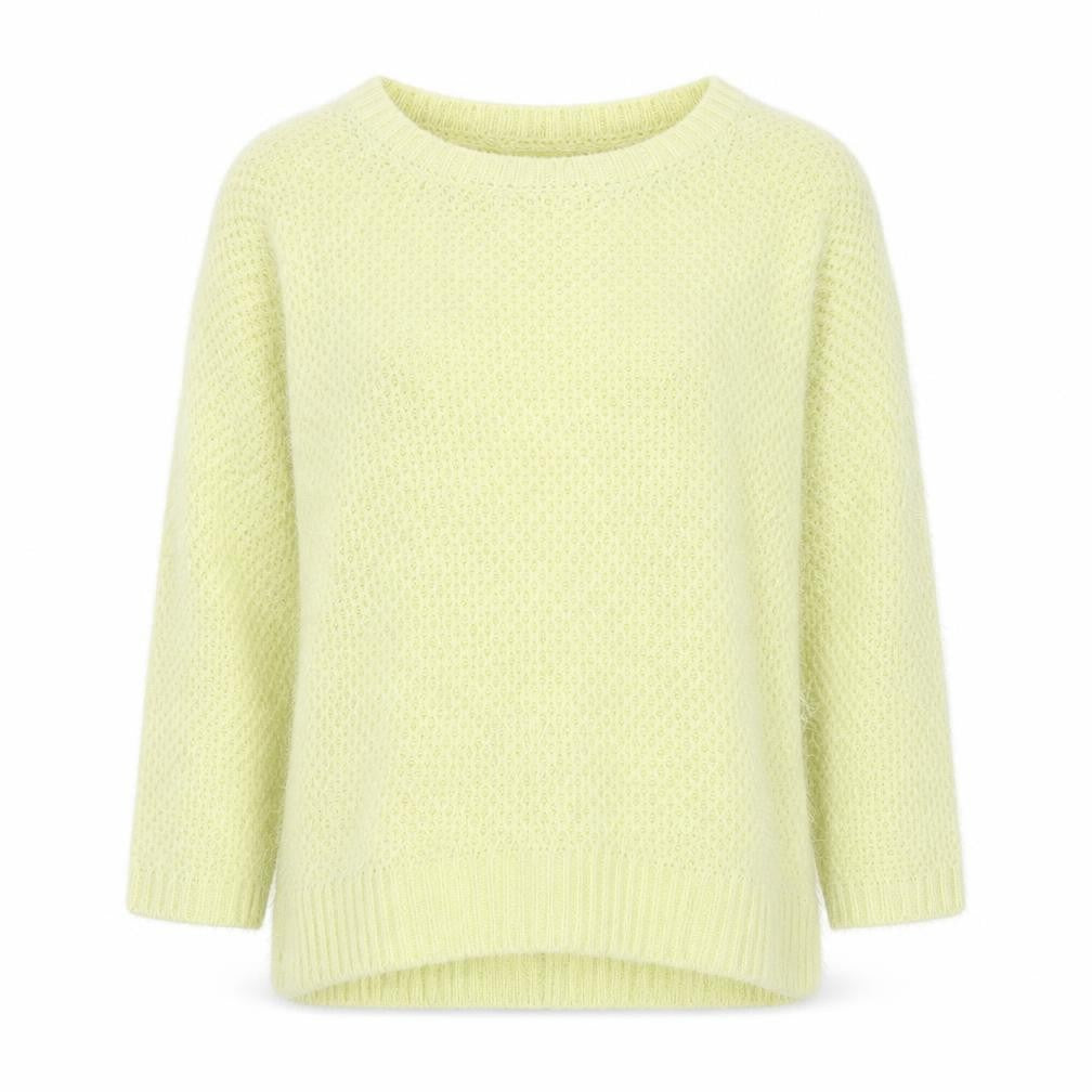 Warehouse Women Yellow Open-Knit Long Sleeve Pullover Jumper Size 10