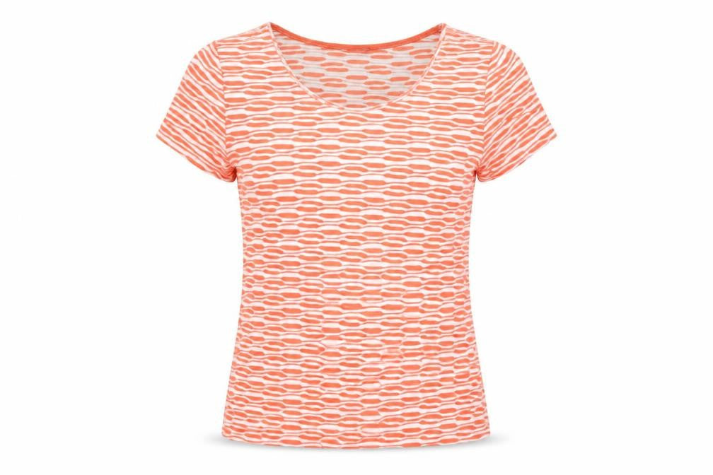 Marks & Spencer Per Una Orange White Stretch T-Shirt Womens Size 10