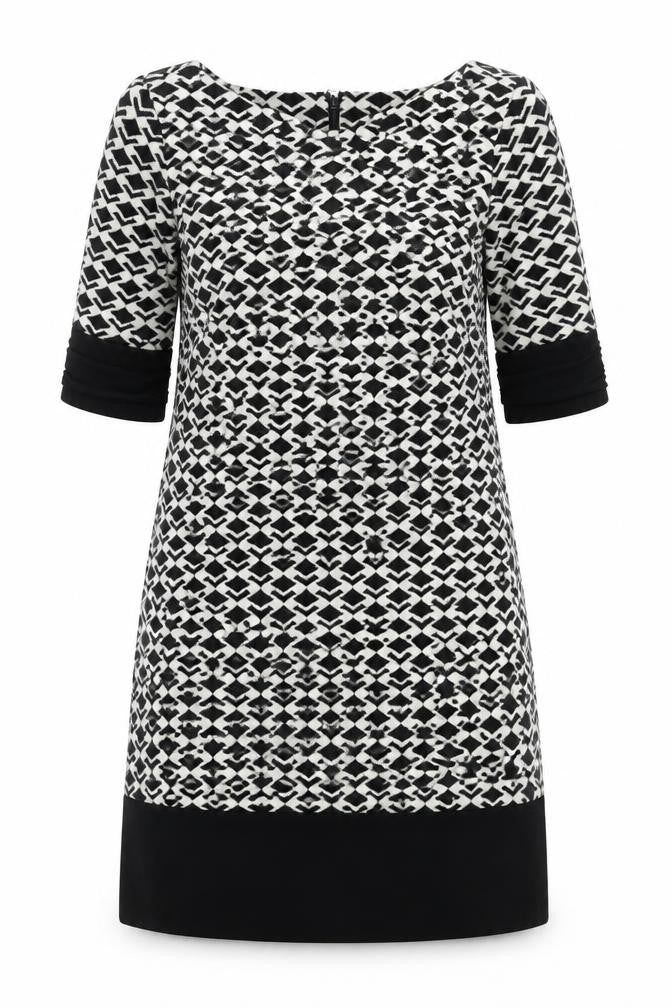 Adrianna Papell Women's Black Geometric Shift Dress Size 14