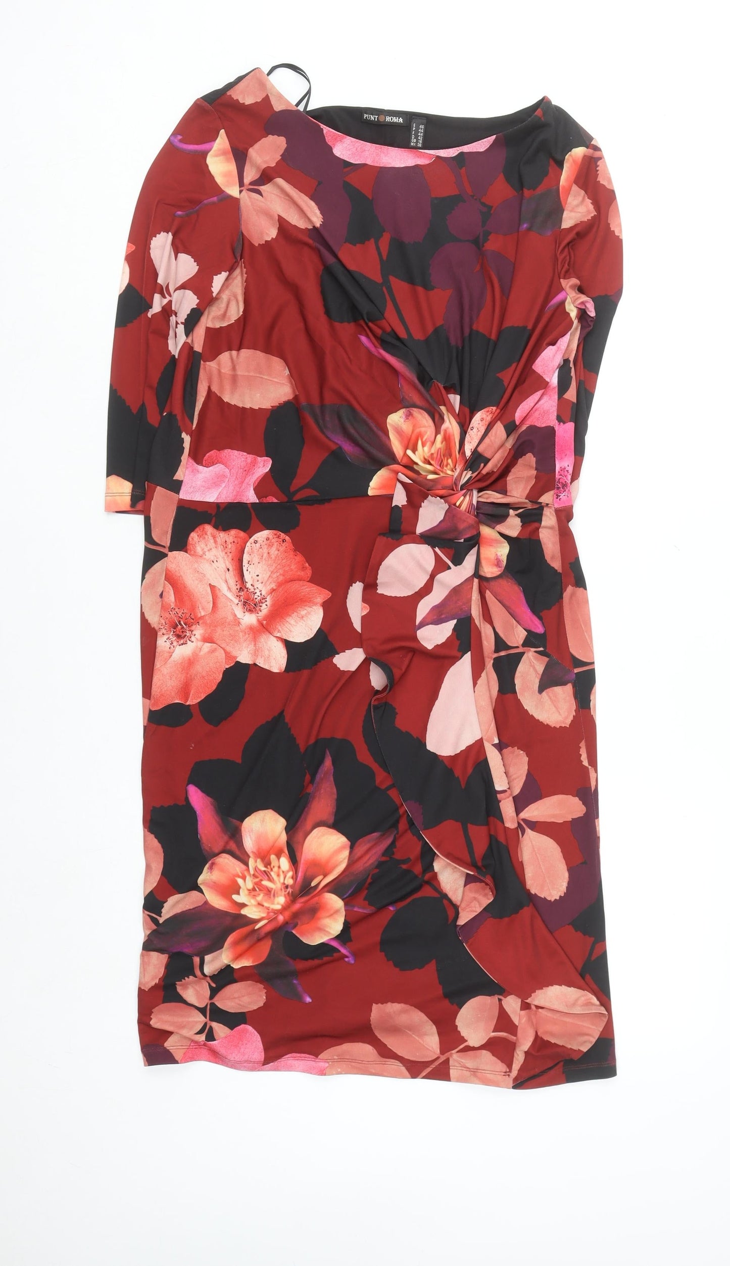 Punt Roma Women's Multicoloured Floral Bodycon Dress Size 16