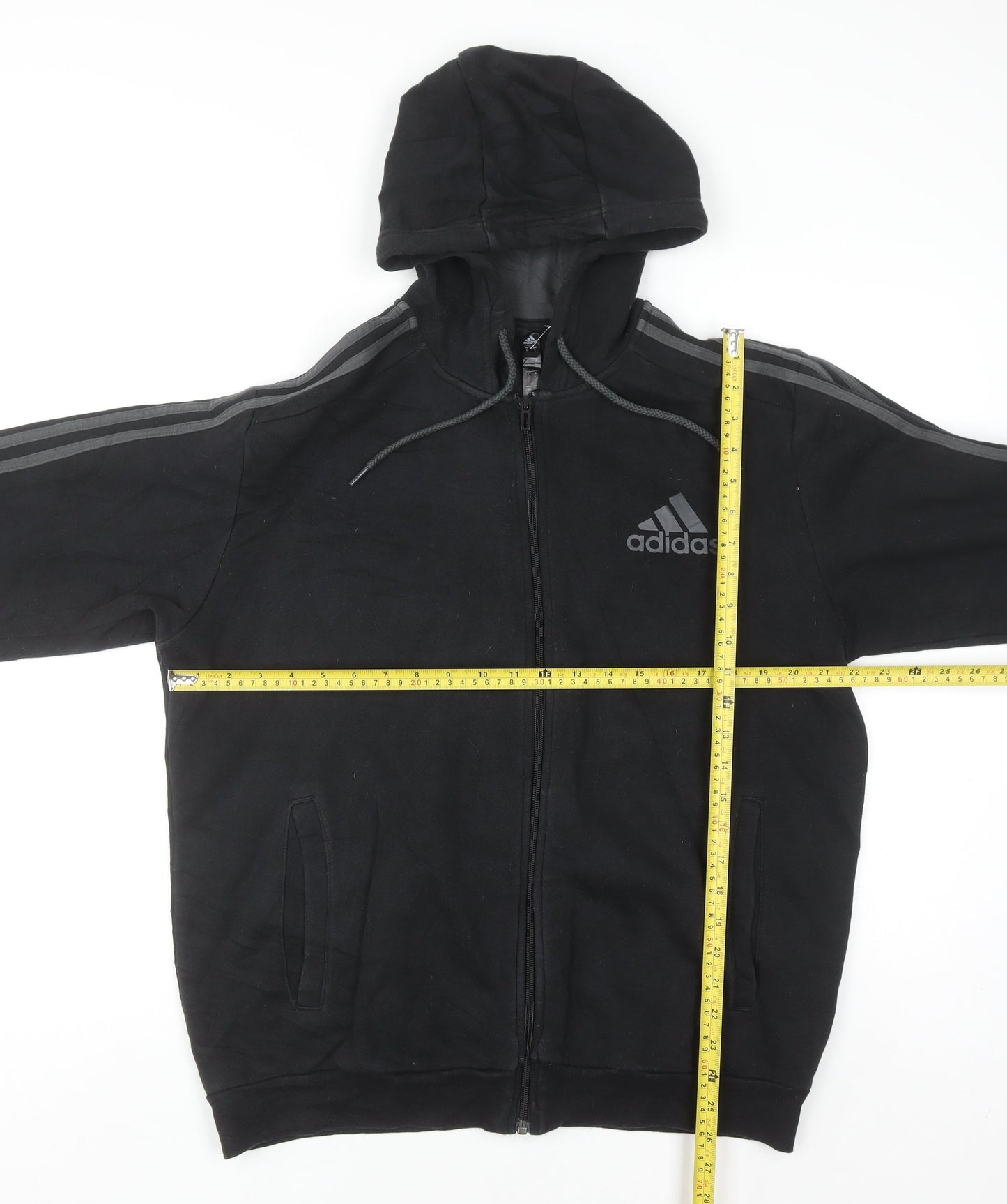Adidas Men's Black Full Zip Hoodie Size L Sports Fleece