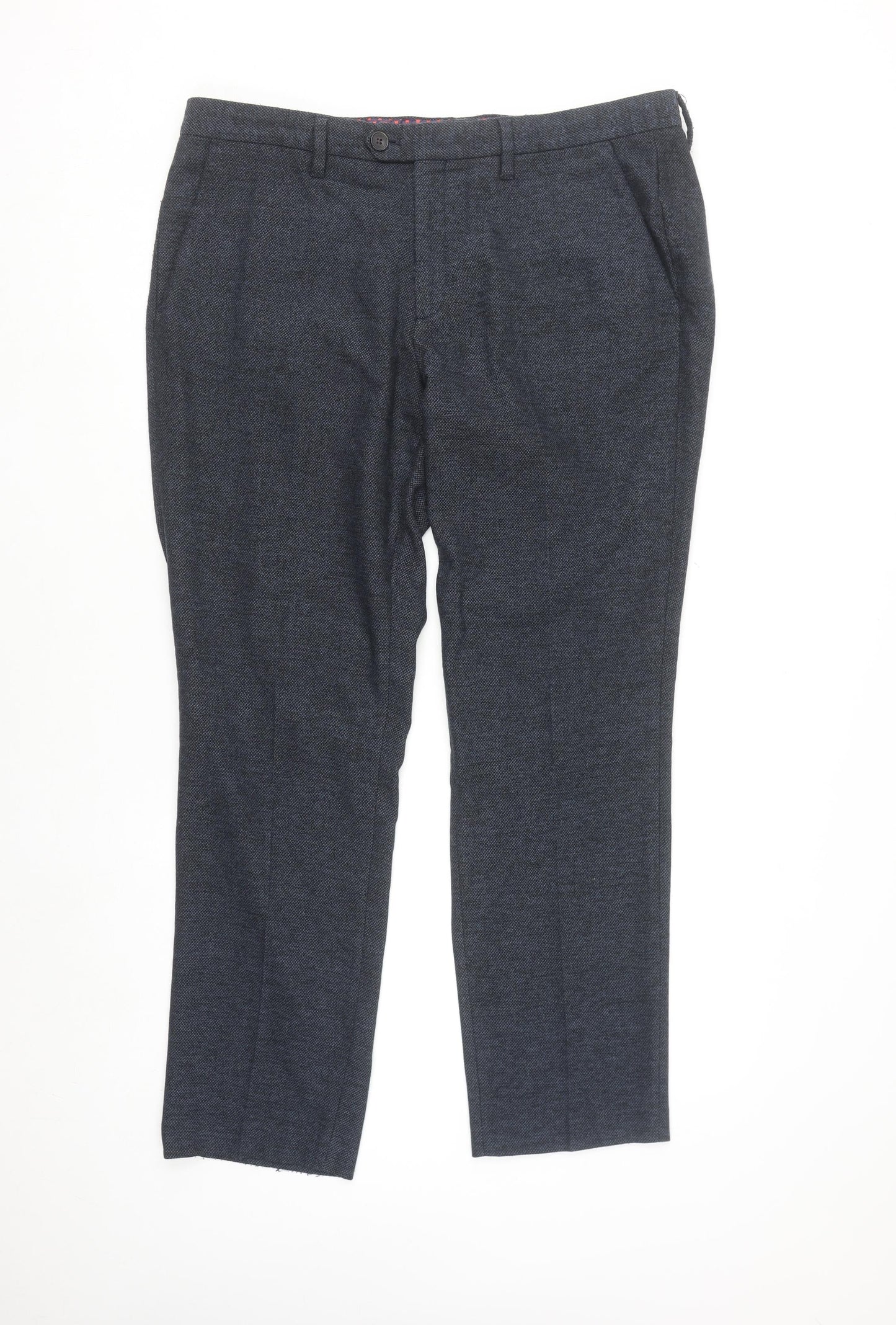 Ted Baker Men's Blue Wool Blend Dress Trousers 38R