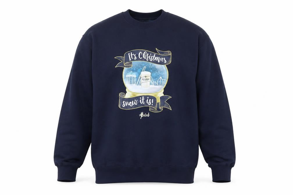 Harp Men's Blue Christmas Graphic Pullover Sweatshirt Size L