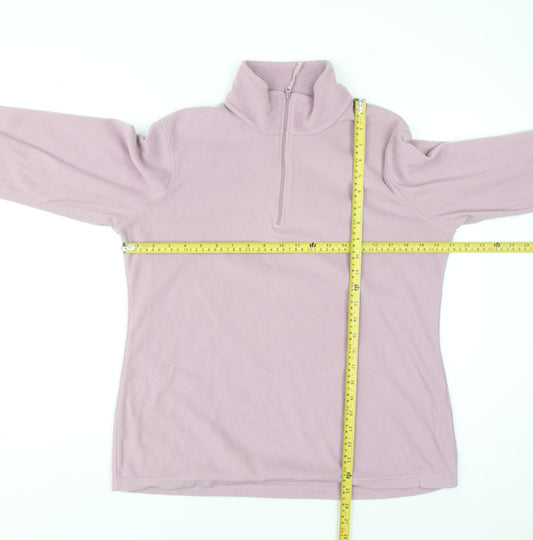 Mountain Warehouse Women Pink Fleece Pullover Sweatshirt L 1/2 Zip