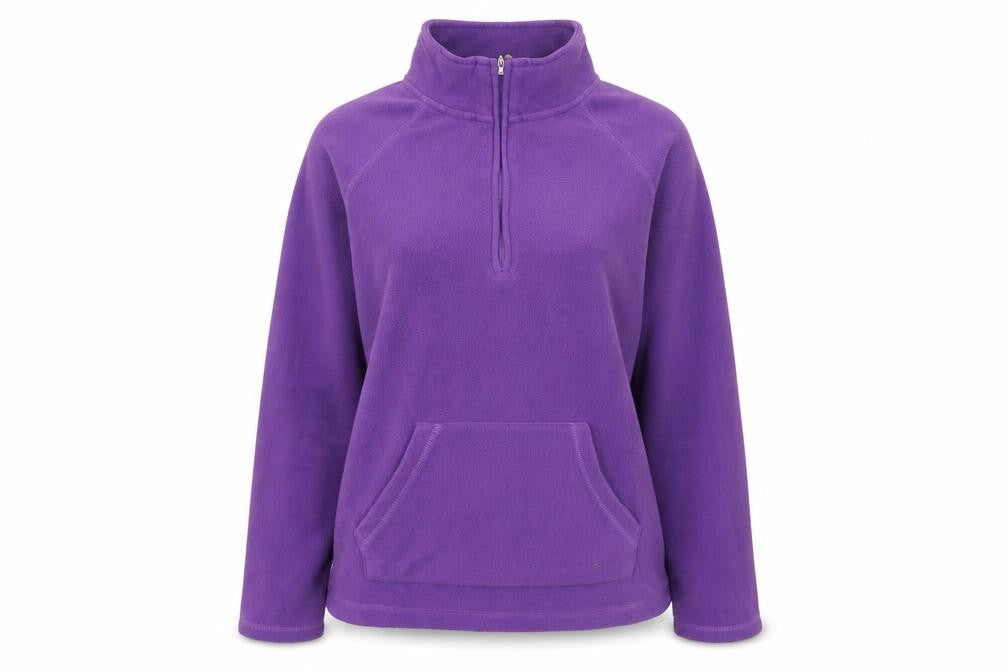 Dunnes Women Purple Fleece 1/4 Zip Pullover Sweatshirt Size 12