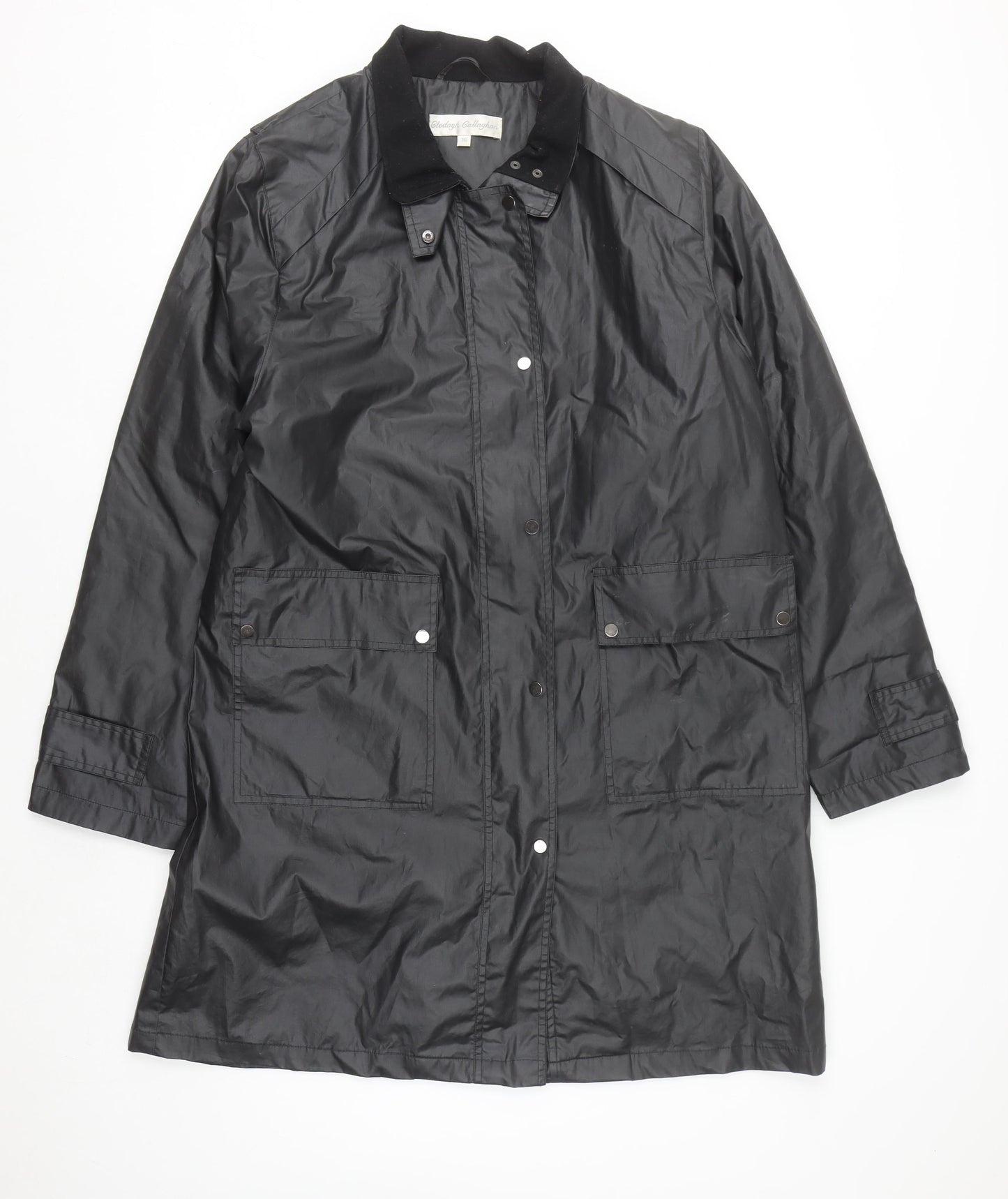 Clodagh Callaghan Women’s Black Size 16 Rain Coat Waterproof Long Jacket