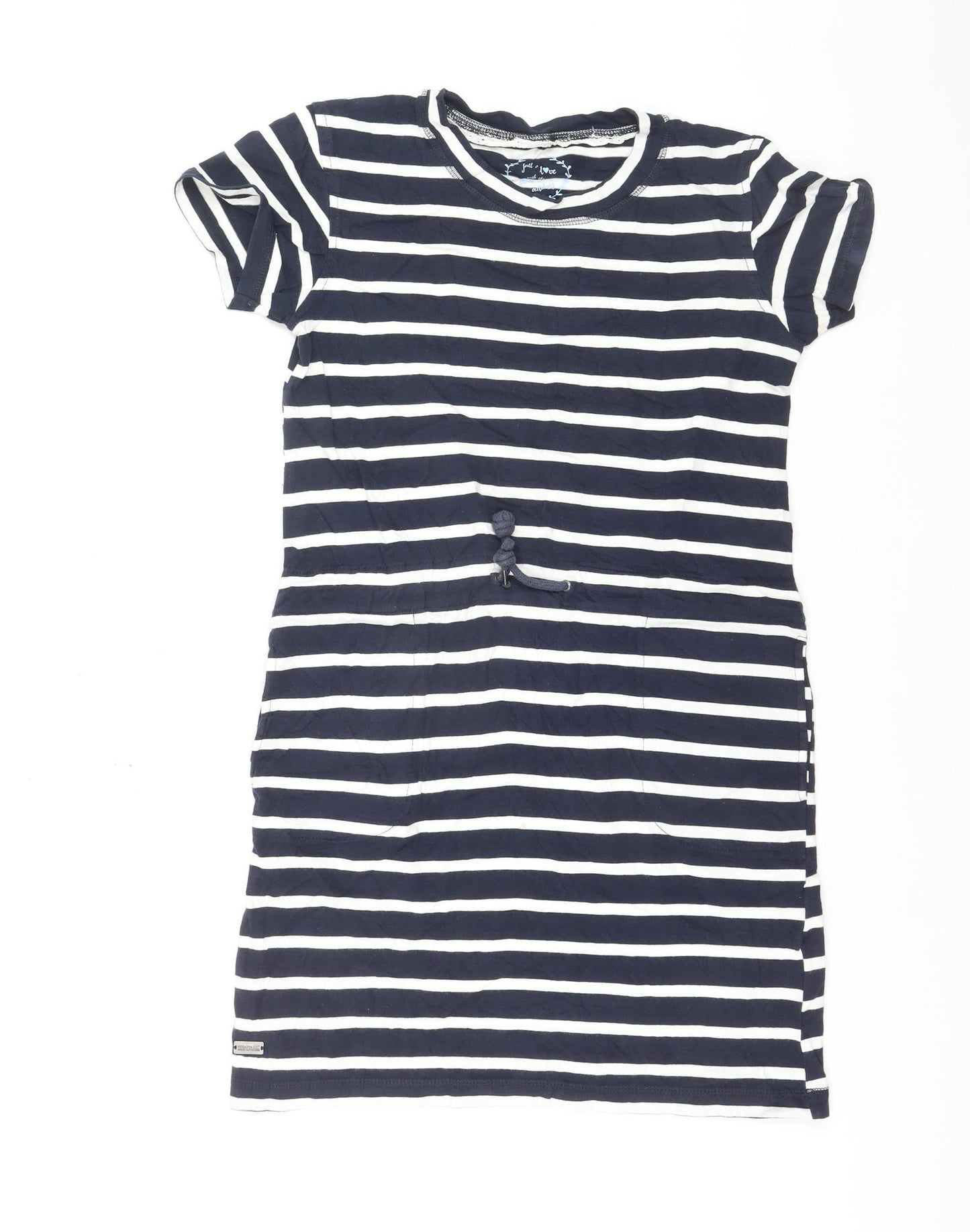 Regatta Women Blue Striped Cotton T-Shirt Dress Size 10 Casual Summer