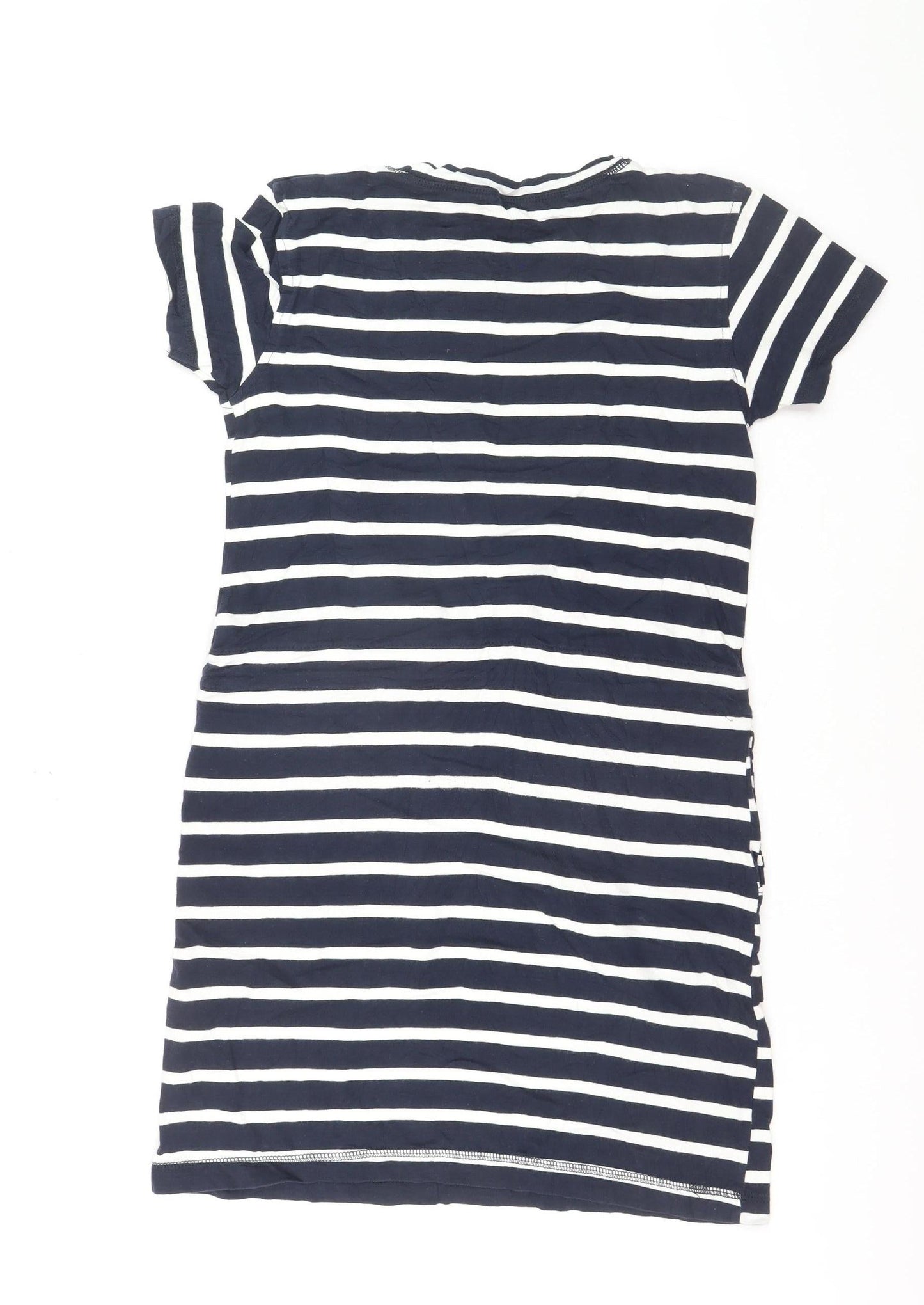 Regatta Women Blue Striped Cotton T-Shirt Dress Size 10 Casual Summer