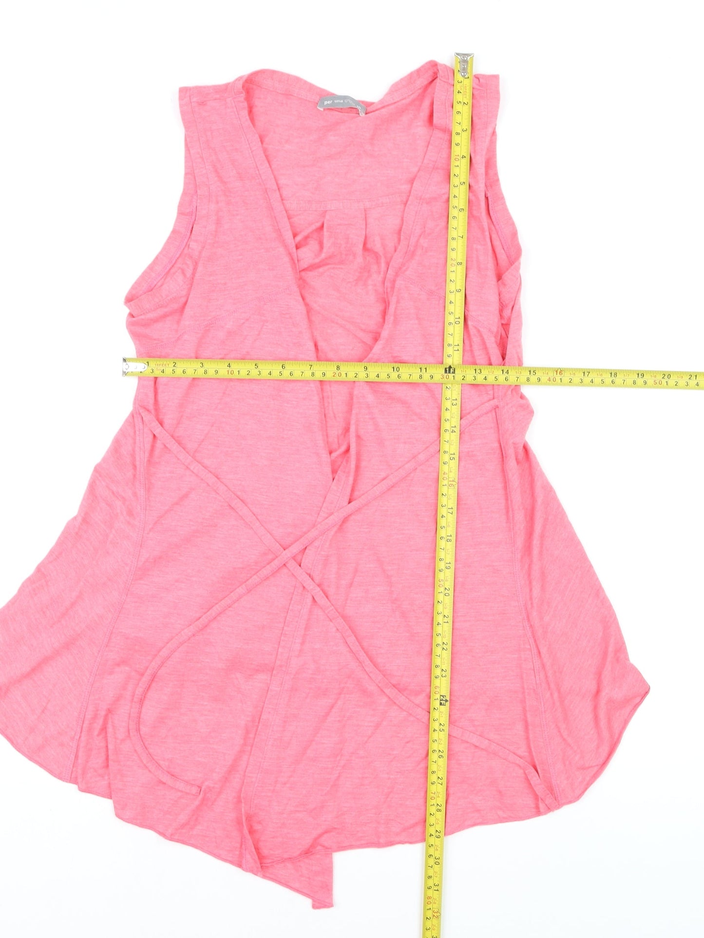 Marks and Spencer Per Una Women's Pink Wrap Sleeveless Blouse Size 10