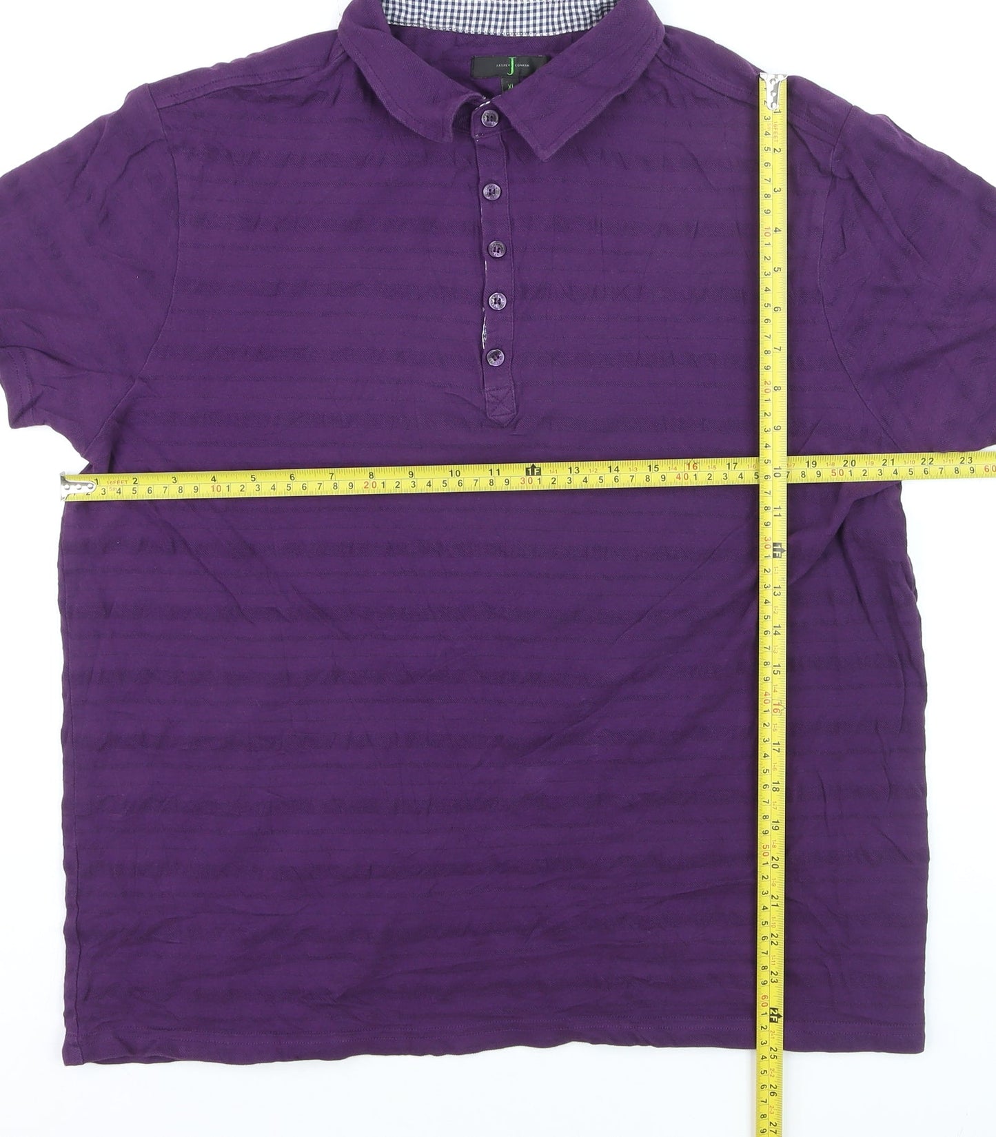 Jasper Conran Men's Purple Cotton Polo Shirt XL Classic Fit