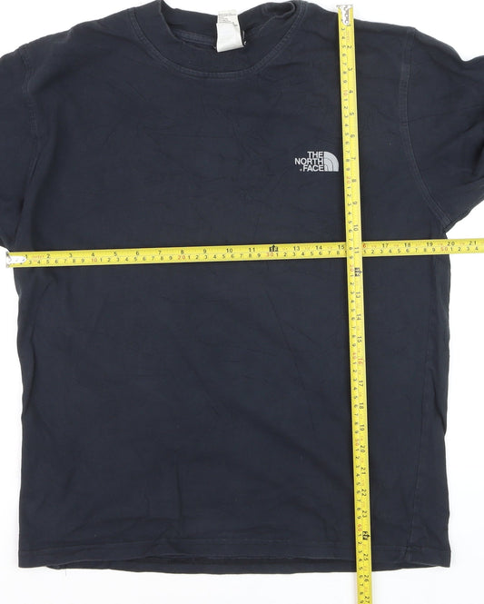 The North Face Men's Blue Long Sleeve Cotton Crew Neck Top M