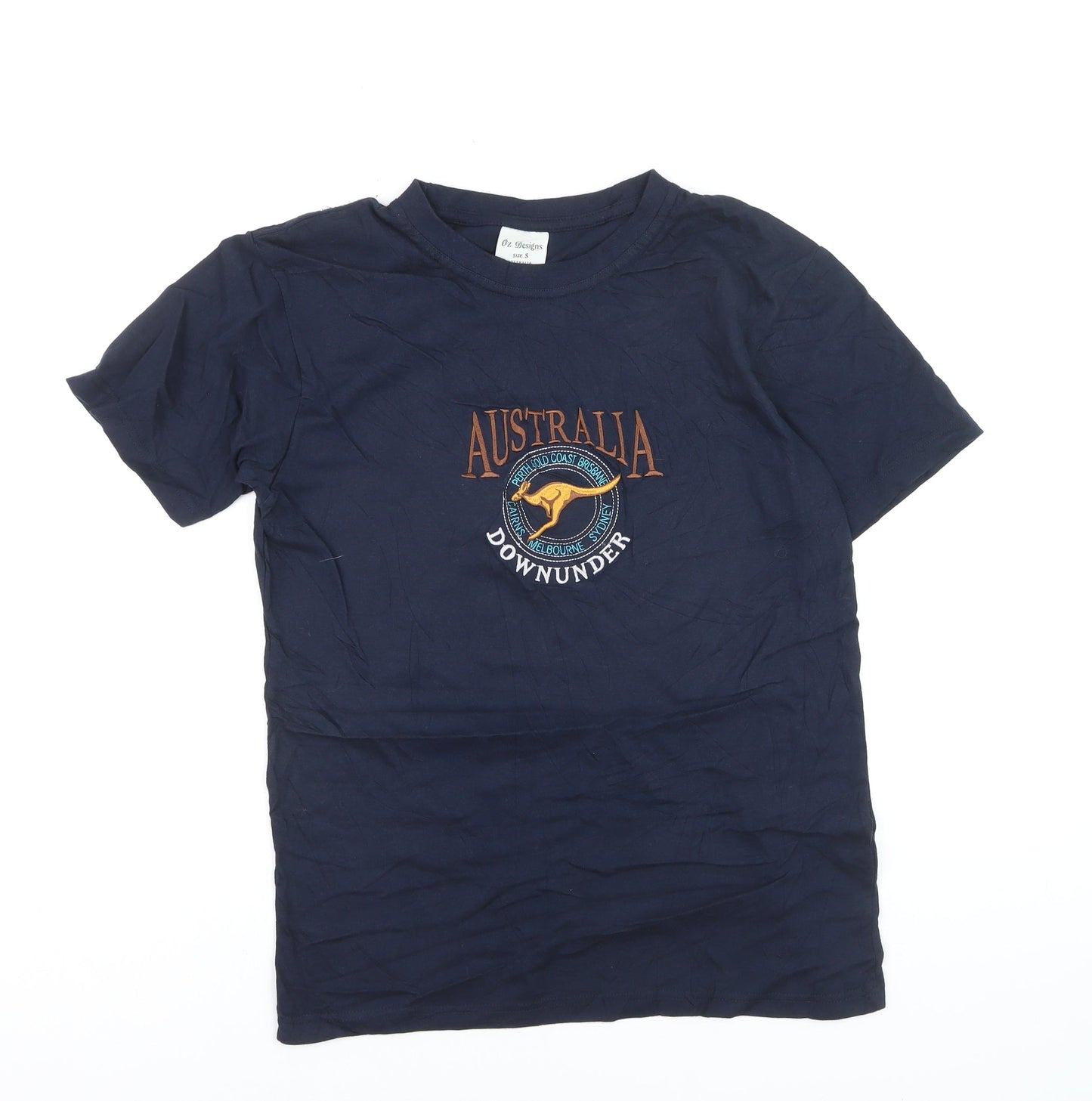 Oz Designs Men's Blue Australia Downunder Cotton T-Shirt Size S