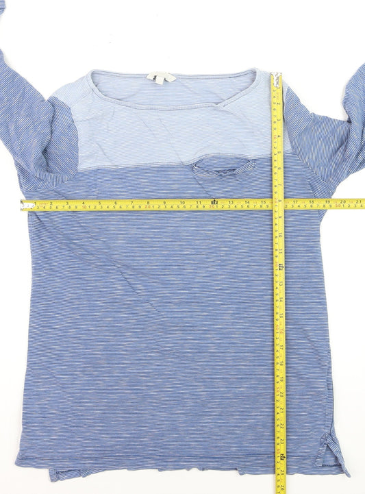 FatFace Women’s Blue Striped Long Sleeve Cotton T-Shirt Size L