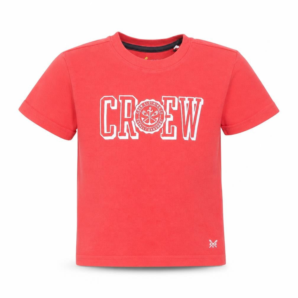 Front view of Crew Clothing Red 5-6 Years Nautical Graphic Cotton T-Shirt
