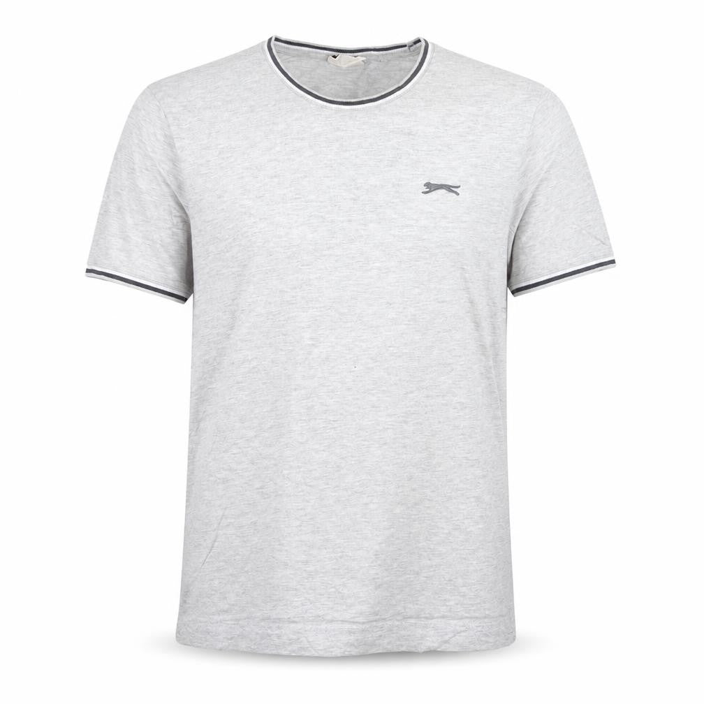 Slazenger Men's Grey XL Crew Neck Short Sleeve Cotton T-Shirt